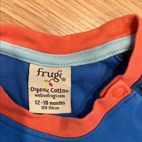 Frugi Blue and Orange Octopus Toddler Set - 12-18 months - Picture 2 of 7